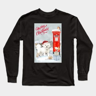 Bichon Frise Merry Christmas Santa Dog Long Sleeve T-Shirt